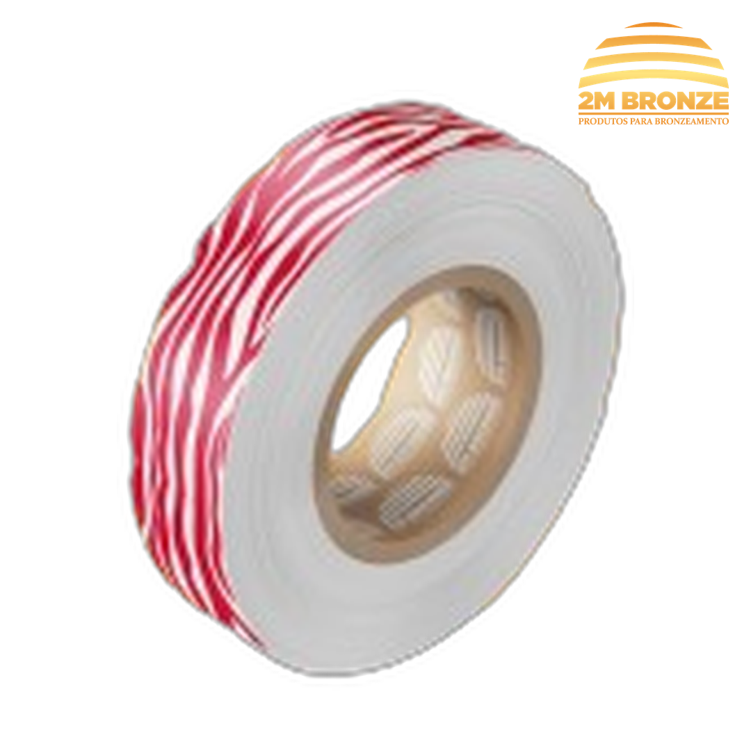 Fita 2M Zebra Branco com Vermelho