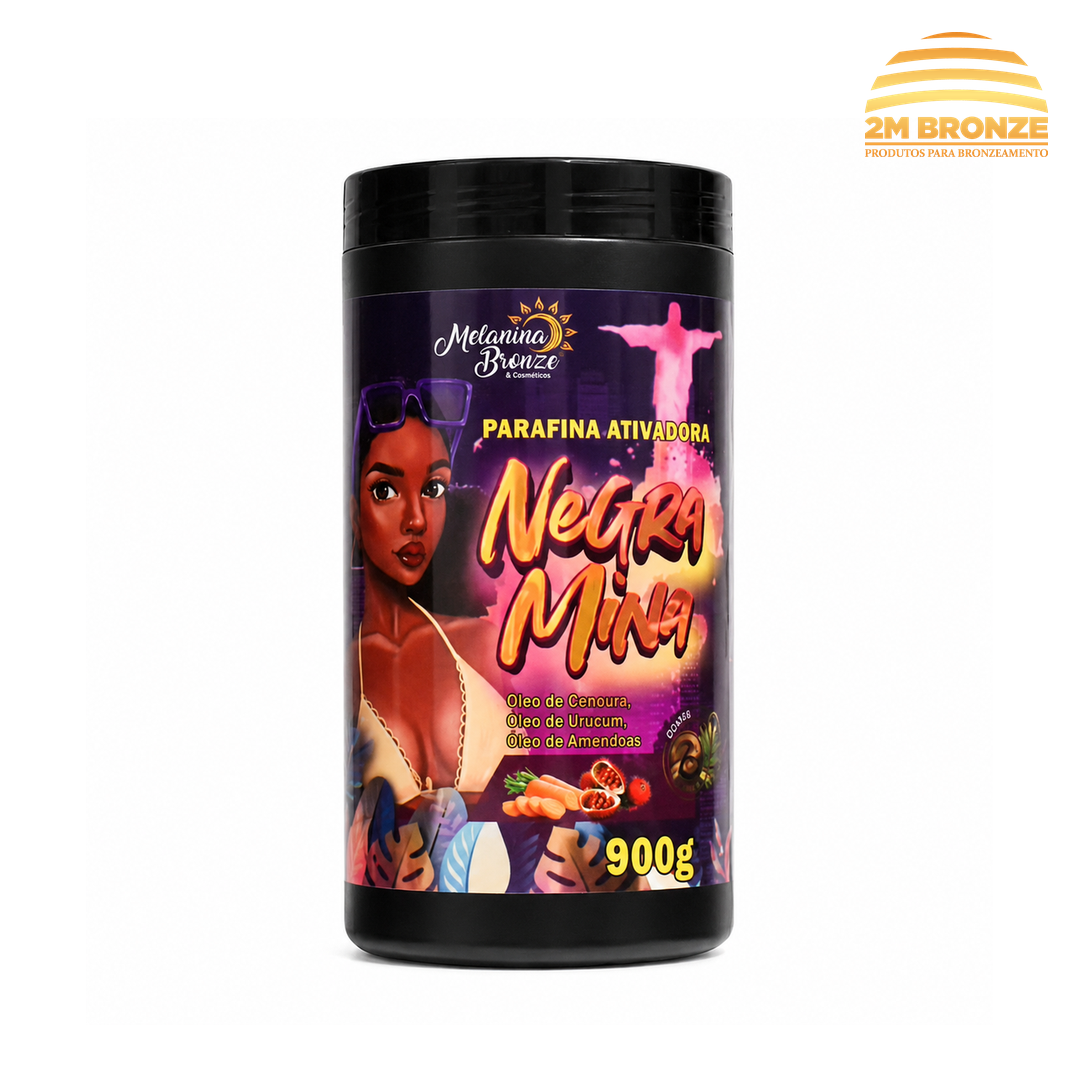 Melanina Bronze Parafina Negra Mina 900g