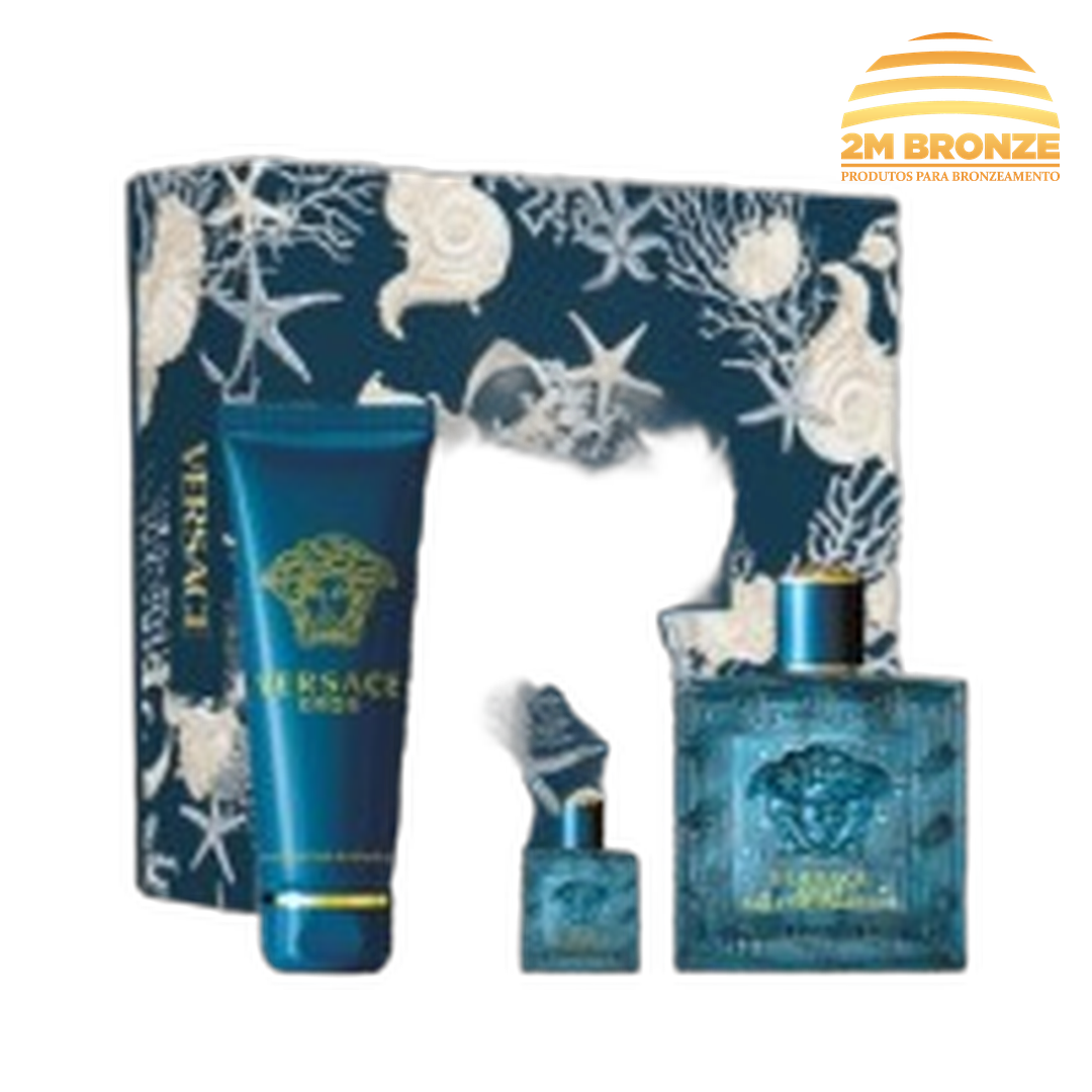 Kit Versace Eros EDP 100ml + Shower Gel 150ml + EDP 5ml KIT