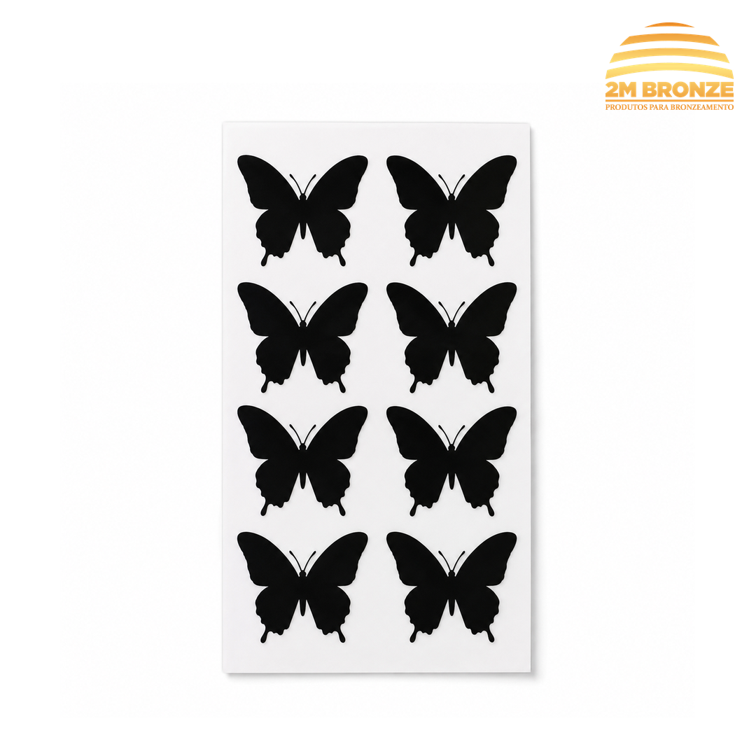 Tatuagem Solar P Borboleta aberta com 8un