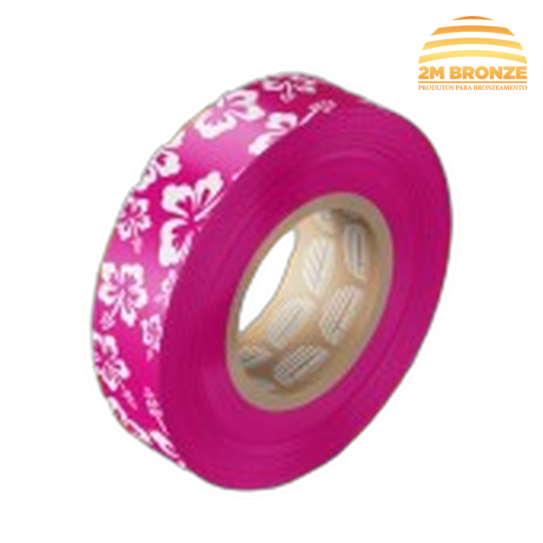 Fita 2M Floral Rosa e Branco