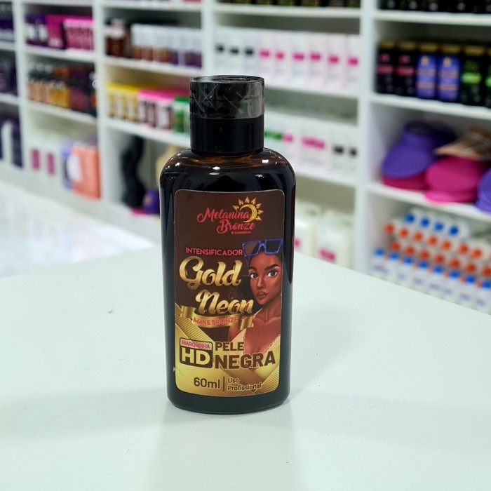 Melanina Bronze Autobronzeador Gold Neon Pele Negra 60ml