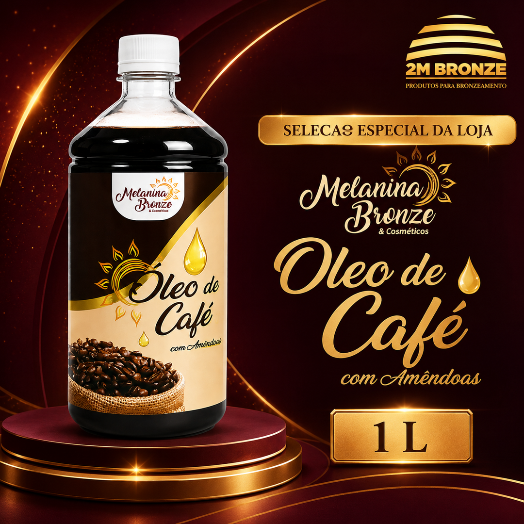Melanina Bronze Óleo de Café com Amêndoas 1L